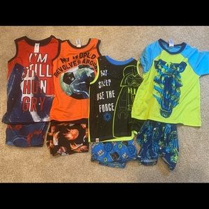5 sets of boys summer pajamas sz 7/8